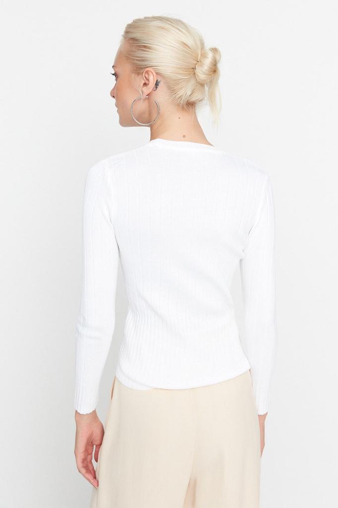 Женский Модный Стильный Свитер Оранжевый Базовый Трикотажный Свитер с Круглым Вырезом