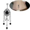 Old Sliver Vintage Ethnic Style Belly Button Rings Anti-Allergy Stainless Steel