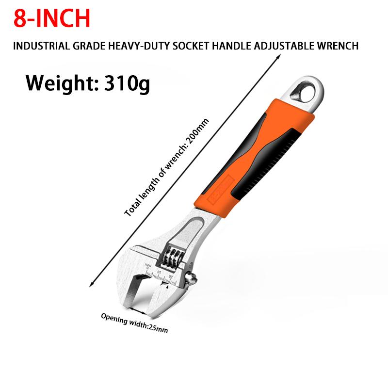 Разводной открытый гаечный ключ для гальванических работ, разводной гаечный ключ, бытовой промышленный ключ с резиновой ручкой, устойчивый к заклиниванию