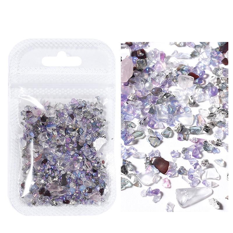 1 Pack Irregular Nail Crystal Gravel Glass Crushed Stones Jade For Nails Decoration Accessories Parts Manicure Rhinestone Charms
