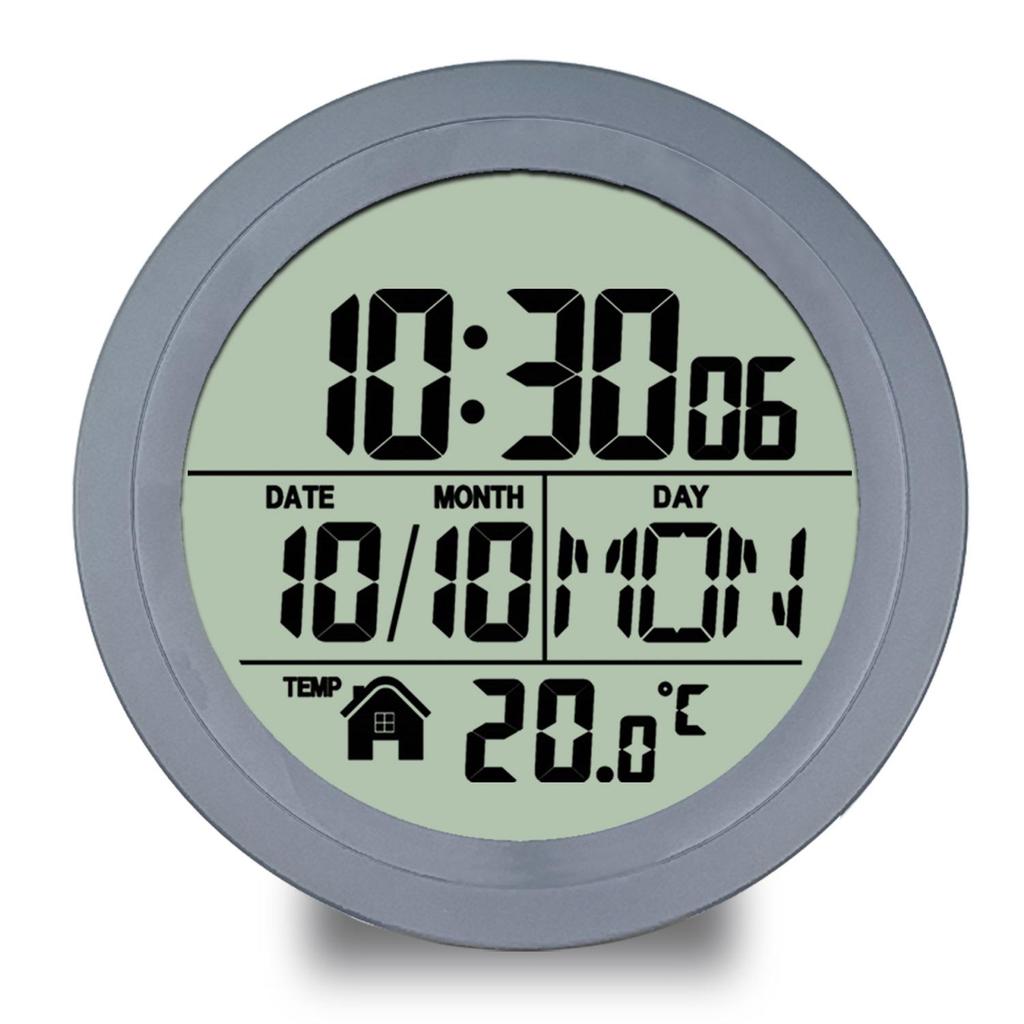 Punch-Free Self-Adhesive LCD Wall Clock: High-Definition Digital Display for Bathroom & Kitchen