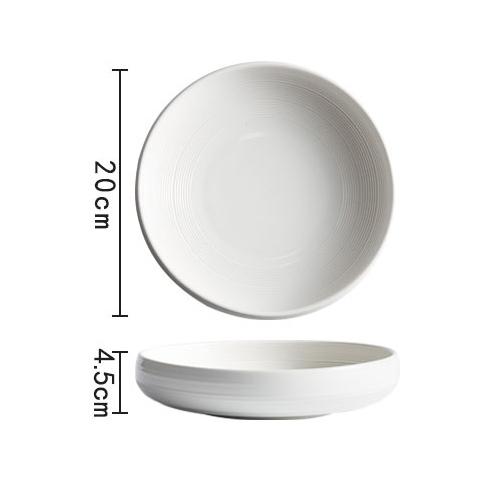 Круглая керамическая тарелка для обеда, салатница для ресторана, миска для густого супа, тарелка для закусок, десертная тарелка, тарелки для пасты, однотонная столовая посуда