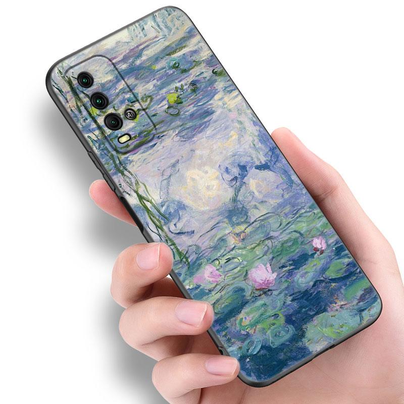 Чехол для телефона с масляной живописью Клода Моне для Xiaomi Redmi Note 5 6 9T K20 K40 K50 Pro 7A 8A 9A 9C 9i 10A 10C A1 S2 TPU Черная крышка