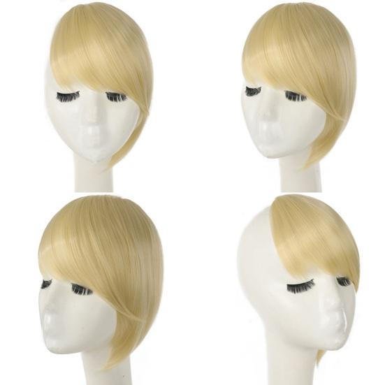 Women Clip-in Side Bangs Natural Thick Matte Forehead Hair Extensions Bangs Black Brown Blonde Bangs Fringe Wig Hairpieces