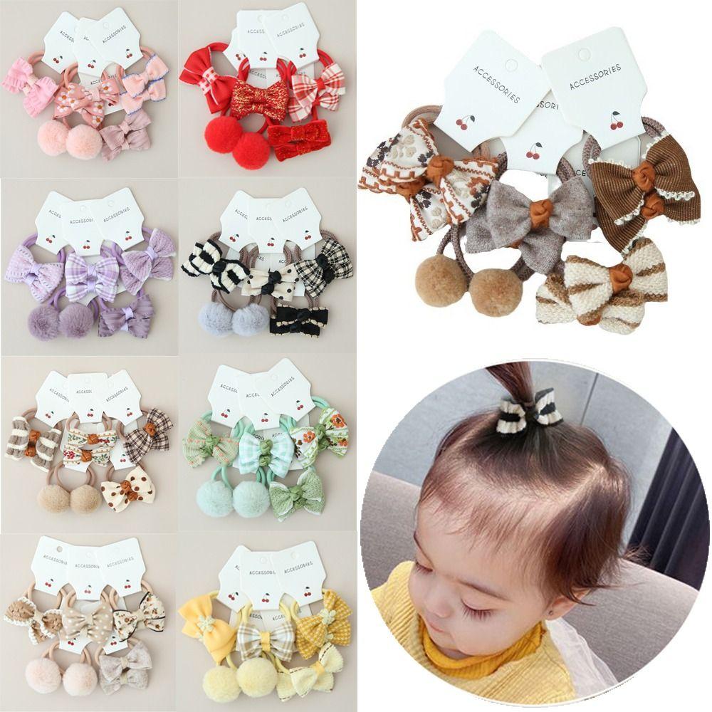 10 шт. детские резинки для волос для девочек банты милые банты цветочный головной убор модная эластичная резинка