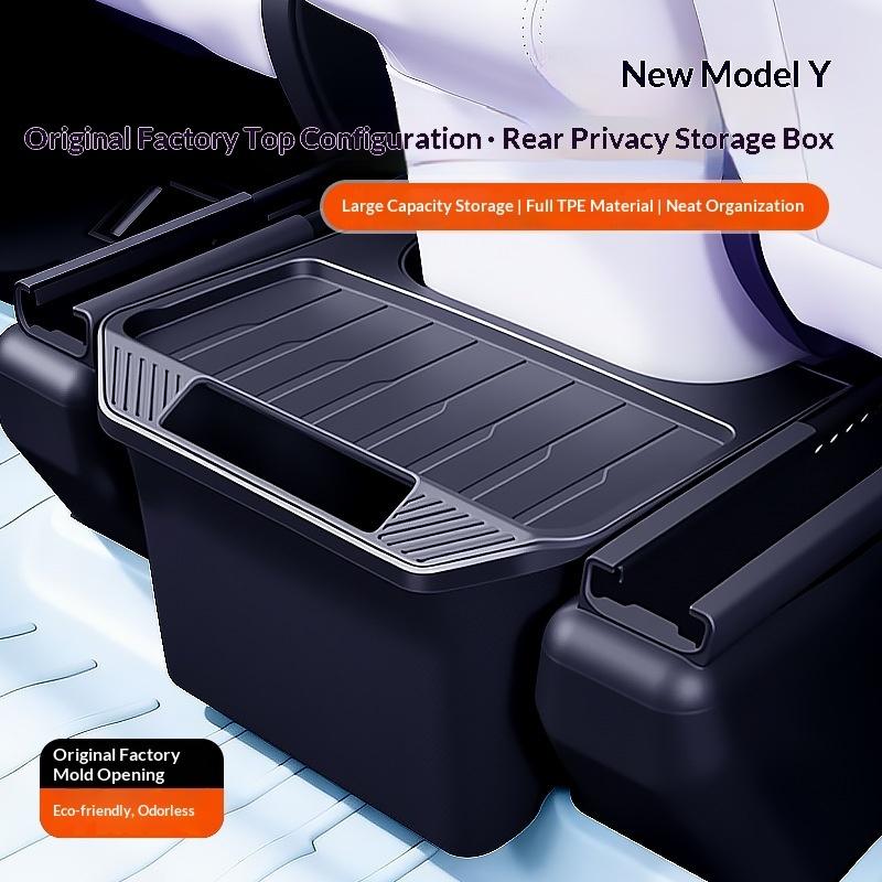 For Tesla Model Y Rear Seat Storage Box Trash Can Organizer Under Air Vent Universal Fit 2021 2024 Center Console Interior