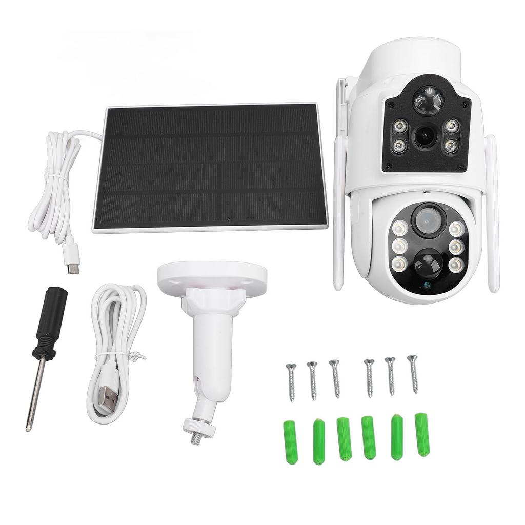 Outdoor Solar Security Cameras 2MP Dual Lens High Definition Remote Network WiFi Camera