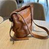 Johnature Simple Genuine Leather Bucket Bag Natural Real Cowhide Large Capacity Women's Shoulder & Crossbody Bags