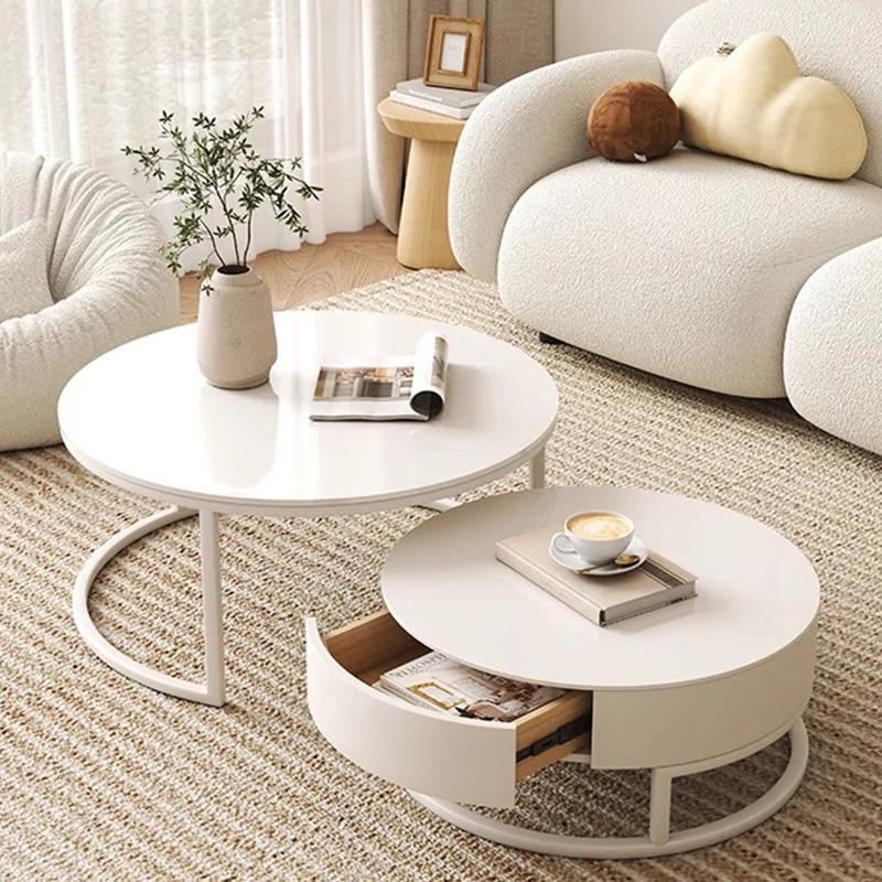 For Französischer Luxus-Couchtisch mit Stauraum, nordischer moderner Vintage-Couchtisch, minimalistisch,