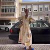 Women's Spring and Summer Fashion Printing V-neck Cute Short-sleeved Loose Dresses