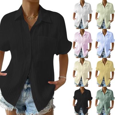 Женский кардиган с карманом в стиле пэчворк, однотонный, темпераментный, повседневный, с лацканами и рукавами через плечо, короткий рукав