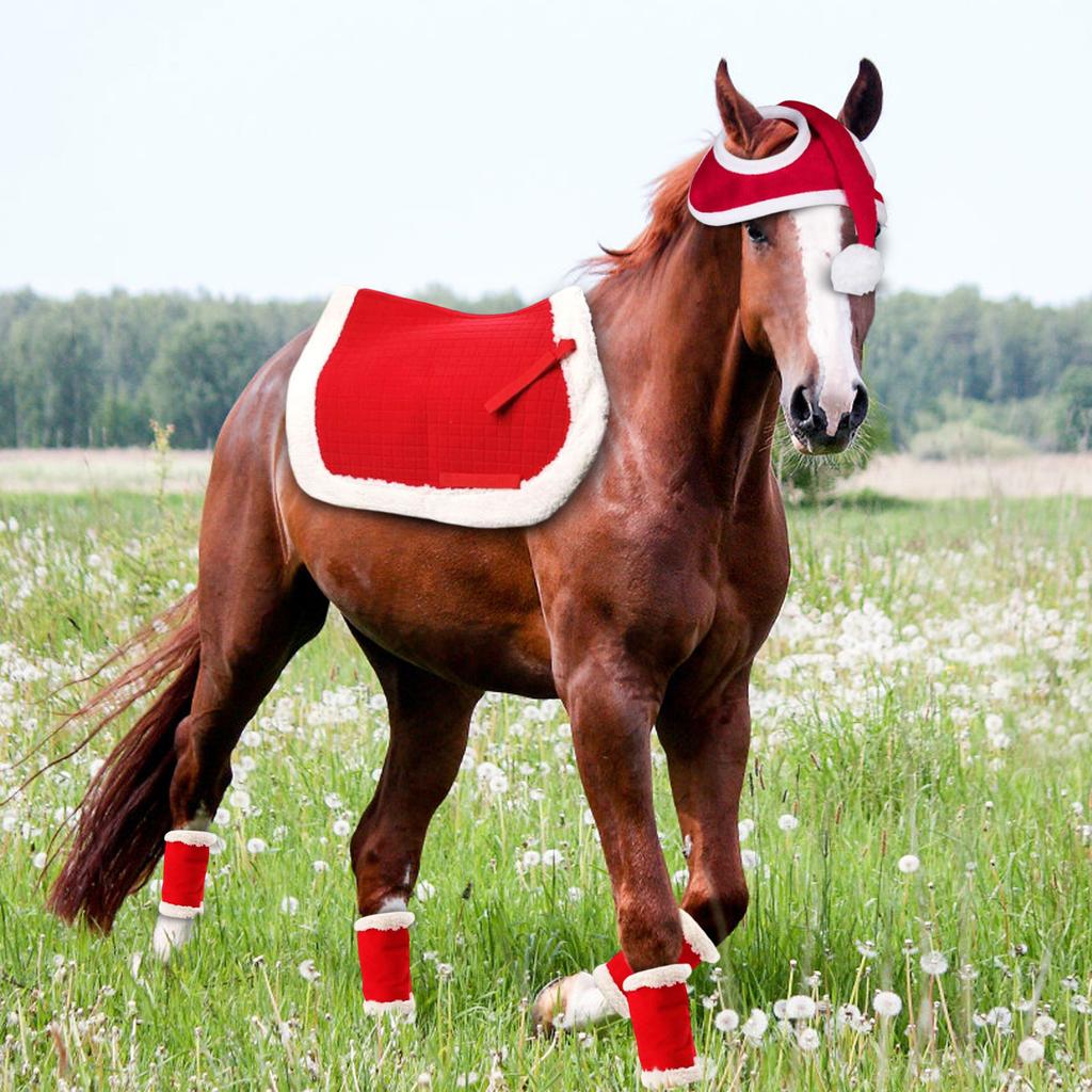 Christmas Suit Pet Horse Leg Guard Horse Hat Saddle Standing Wrap Horse Legs Loose And Comfortable, Suitable For
