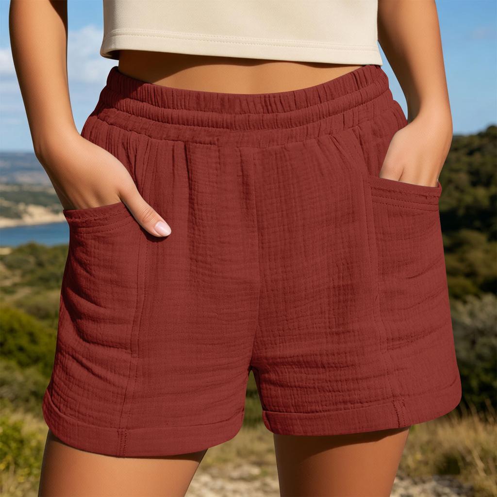 Women's Shorts Summer Casual  With Pockets Drawstring Elastic Lightweight  Outdoor