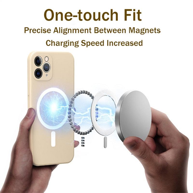 Liquid Silicone Case For iPhone 15 11 12 13 14 Pro Max Mini X XR Xs Plus Phone Magnetic Wireless Charging For Magsafe Cover