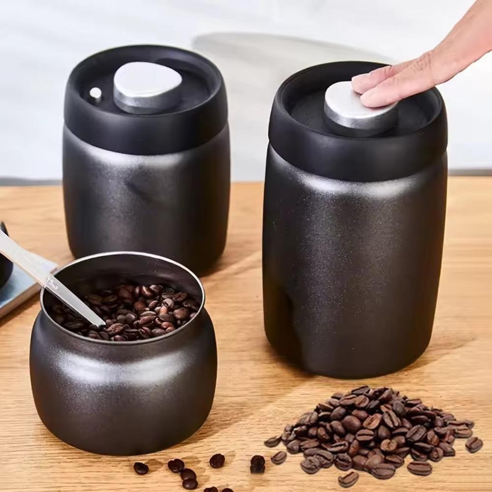 304 Stainless Steel Coffee Beans Vacuum Sealed Jug Moisture-proof Cereal Storage Tank Cookies
