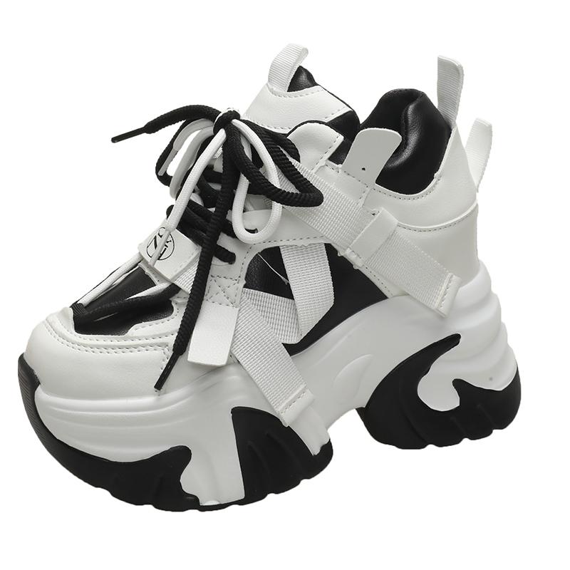 Мода 10,5 см Летние женские сетчатые кроссовки Новые повседневные кроссовки на платформе Массивная обувь Каблуки Танкетка Дышащая Обувь для увеличения роста Женская