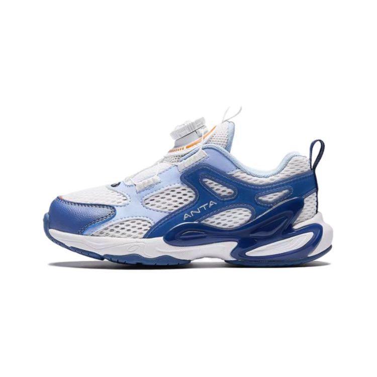 Anta Kids Casual Versatile Non-Slip Shock Absorbing Wear-Resistant Low-Top Casual Shoes Kids Sneaker White Blue A312429907-2