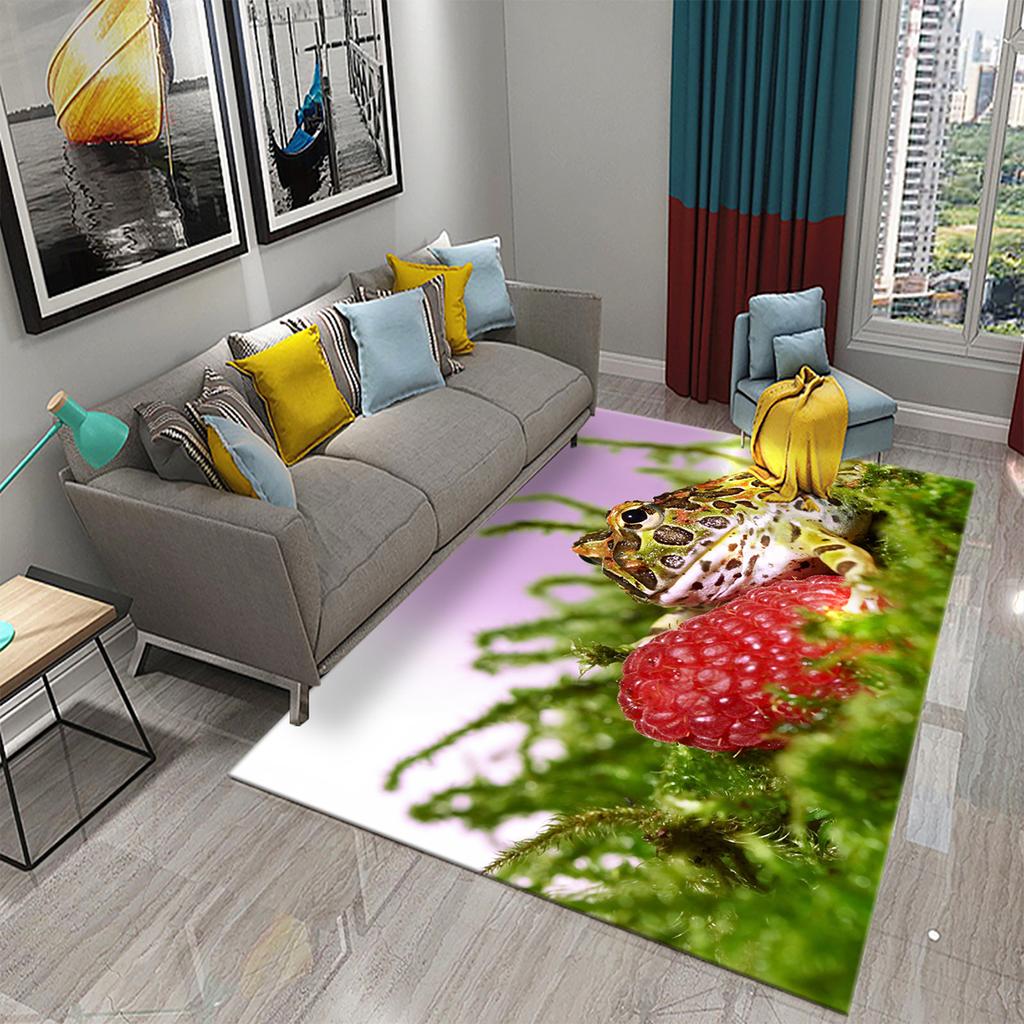 Ковер Лягушка Красочный Милый Ковер с Животным Принтом для Ванной Нескользящий Коврик для Зоны Гостиная Детская Спальня Напольный Коврик Декор для Прихожей