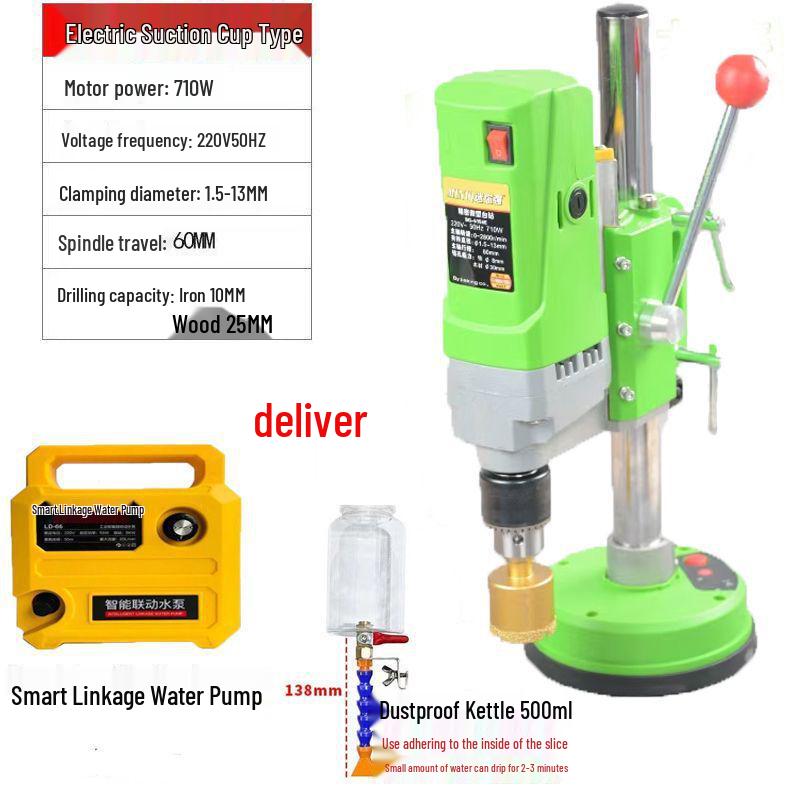 Настольный водяной бур на присоске для стекла, керамики, плитки, камня и алюминия