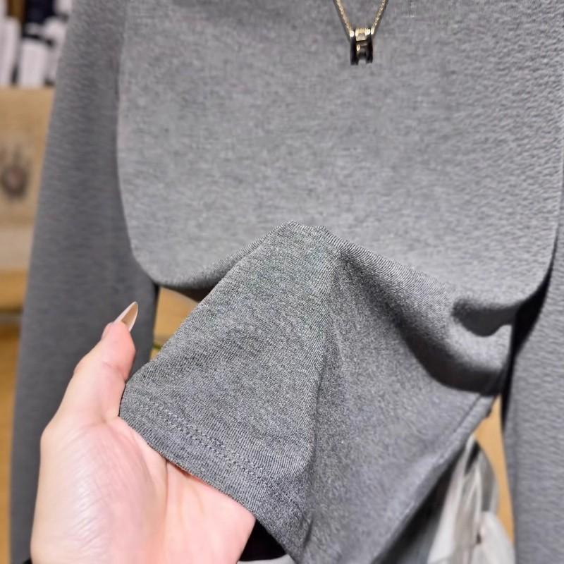 Женская футболка большого размера с одним плечом, приталенная, с длинным рукавом - Мода начала осени