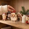 Indoor Christmas Party Supplies 6Pcs Wooden Figurines, Vintage Desktop Ornaments, Retro Cartoon Farmhouse Signs Tabletop Decorations for Tiered