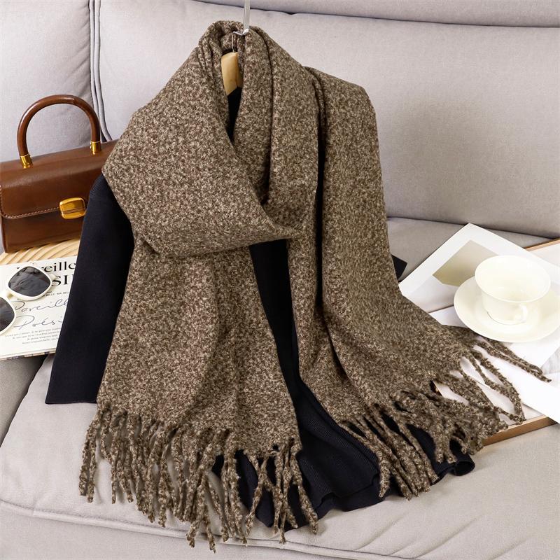 Luxury 2 Colours Cashmere Scarf Women Autumn Winter Shawl Pashmina Handkerchief Lady Pareo Soft Outdoor Windproof Travel Bufanda