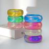 Transparent Colorful Resin Bangles Punk Hip Hop Chunky Bangles Laser Bracelets  Women Jewelry