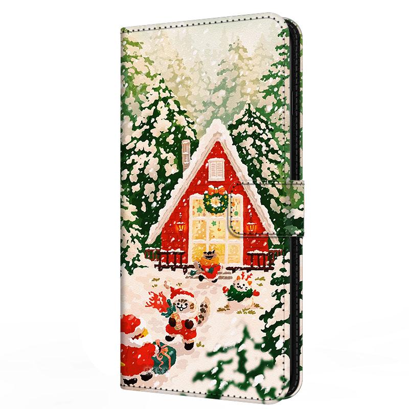 Чехол для Xiaomi Poco F7 F 7 с подставкой-книжка из кожи Merry Christmas Магнитный кошелек-защита Redmi Turbo 4 Pro