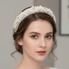 Elastic Plastic Base Full Pearls Hair Hoop Luxury Style Baroque Headdress  Office Ladies