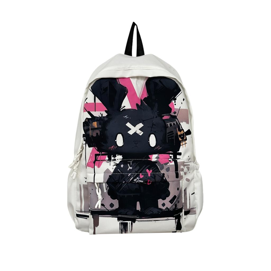 Graffiti Print Schoolbag Women's Lightweight Cute Backpack Junior High School Student Backpack