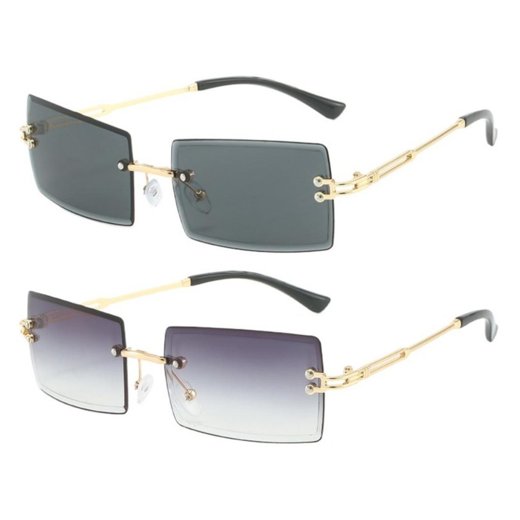 Солнцезащитные очки без оправы с градиентными линзами для мужчин и женщин, пляжные очки с защитой UV400