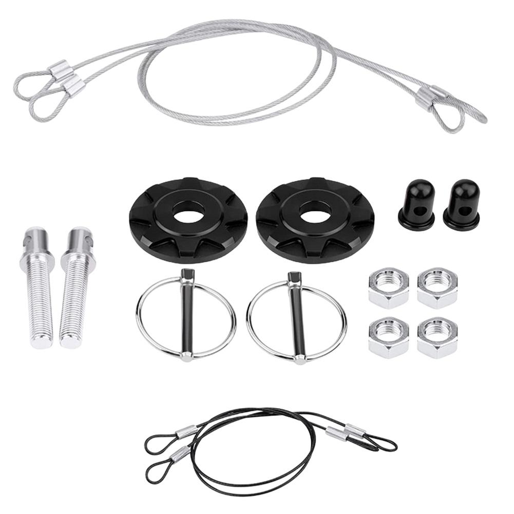 Car Bonnet Aluminum Lock Latch Kit Universal Mount Bonnet Hood Pin Lock Latch Kit Car Hood Latch Pin Kit Car Accessories
