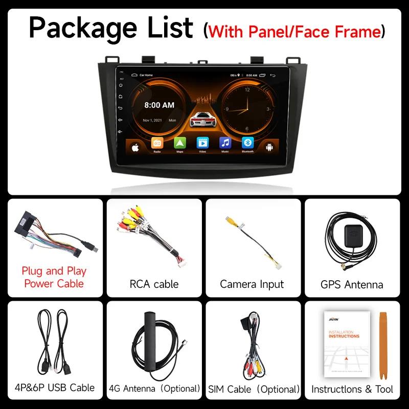 JIUYIN 2 Din Android 12 Автомагнитола для Mazda 3 2009 2010 2011 2012 2013 Мультимедийный плеер 4G GPS Навигация Carplay DVD Головное устройство
