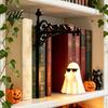 Halloween Party Decoration Library Lantern Bookshelf Lamp, Vintage Metal LED Nightlight for Book Nook Decor, Desktop Decorative Ornament Ghost Reading