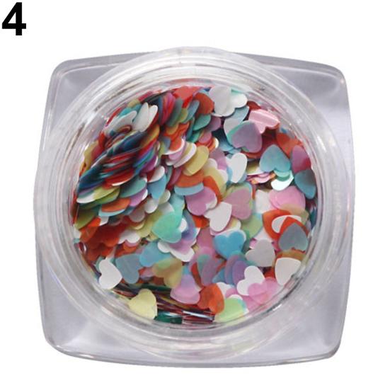 Shiny Glitter Love Heart Sequins Nail Art Decoration Manicure DIY Tool