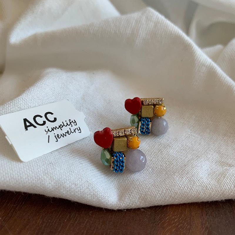 Корейские ретро-серьги с кристаллами: Высококачественный дизайн в тонах для женщин