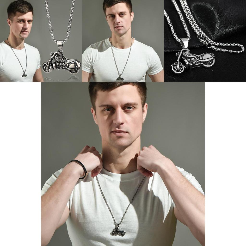Stylish Motorcycle Pendant Necklace For Men And Women In Trendy Hip Hop Design
