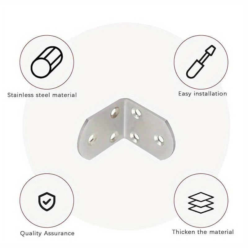 12 шт., угловые скобы, угловые скобы из нержавеющей стали, код угла 90 градусов, прямой угол, фиксированный кронштейн, опора для полки, мебельный разъем