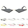 Rimless Lozenge Sunglasses Metal Frame Halloween Eyeglasses Polygon Sun Glasses  for Women & Men