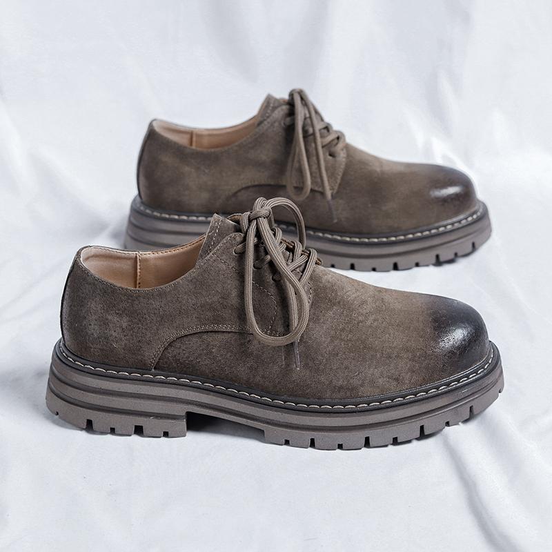 Новые мужские туфли-оксфорды из нубуковой кожи, свадебные туфли, мужские туфли класса люкс на шнуровке, рабочая обувь для улицы, износостойкая повседневная обувь с круглым носком