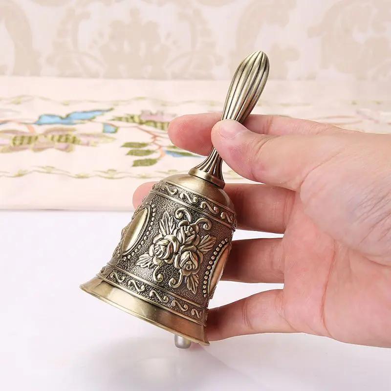 European Metal Bell Vintage Rose Bronze Handbell Home Attachment Restaurant Modern Simplicity Zinc Alloy Pet Training Handbell