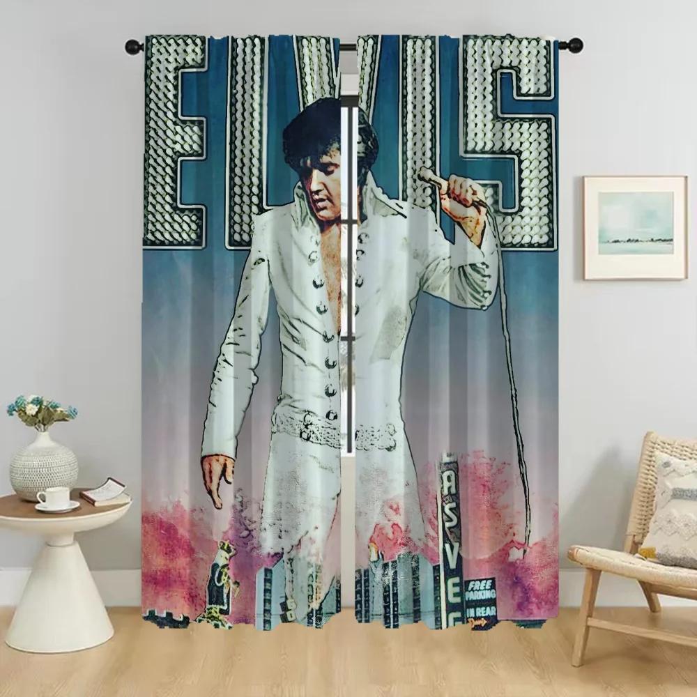 Elegant Room Curtains 2 Pieces Elvies Window Curtain for Room 2 Panel Tulle for Bedroom Halloween Decoration Shades Partition