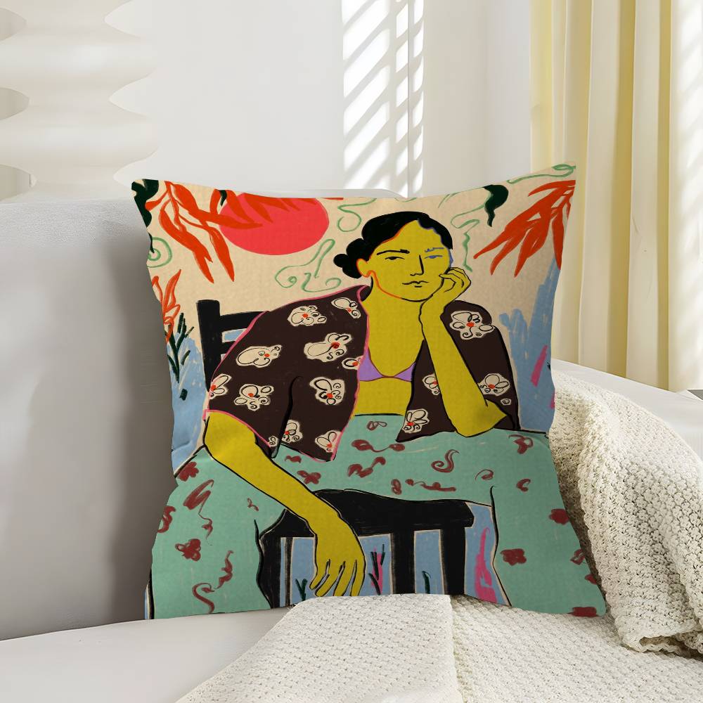 Abstract Painting Women Personalized Pillow Dust Cover Bedroom Kids Party Decoration Pillowcase Birthday Children Gift