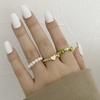 3pcs/set Color Rice Bead Ring Creative Pearl Love Handmade Bead Combination Ring