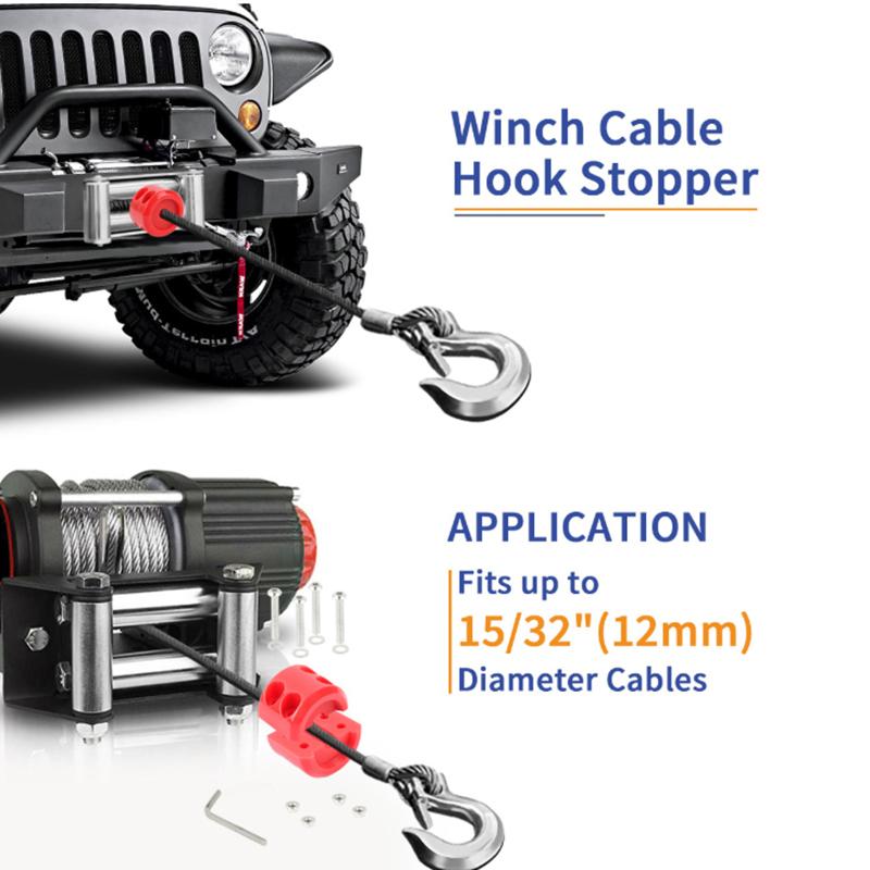 Резиновый ограничитель лебедки Амортизирующий протектор троса Резиновая заглушка Предотвращает рывки отскоки и истирание Внедорожный для грузовика UTV ATV