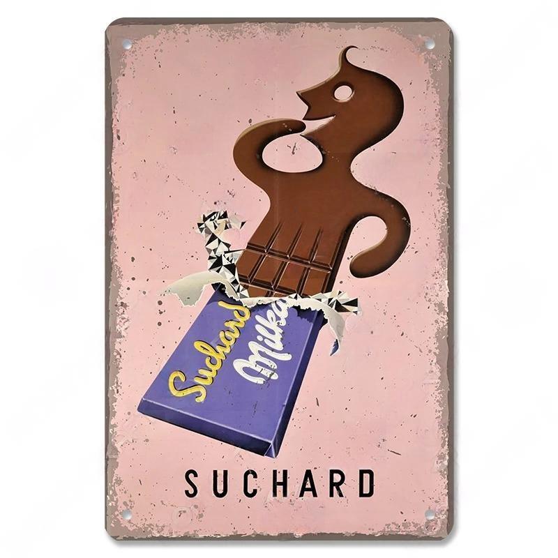 Vintage Candy Chocolate Metal Plates Cream Milk Chocolate Poster Metal Plaque Tin Sign For Kitchen Cafe Dining Room Wall Decor