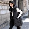 Cotton vest women's winter new hooded vest vest loose medium and long thickened jacket trendy vest