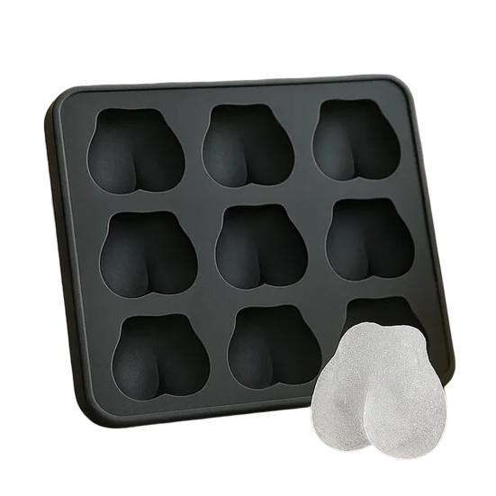 Skull Ice Mold Butt Silicone Ice Cube Mold 6-Cell BPA-Free Ice Cube Maker Dishwasher Safe Ice Mold for Whiskey Cocktails Juice