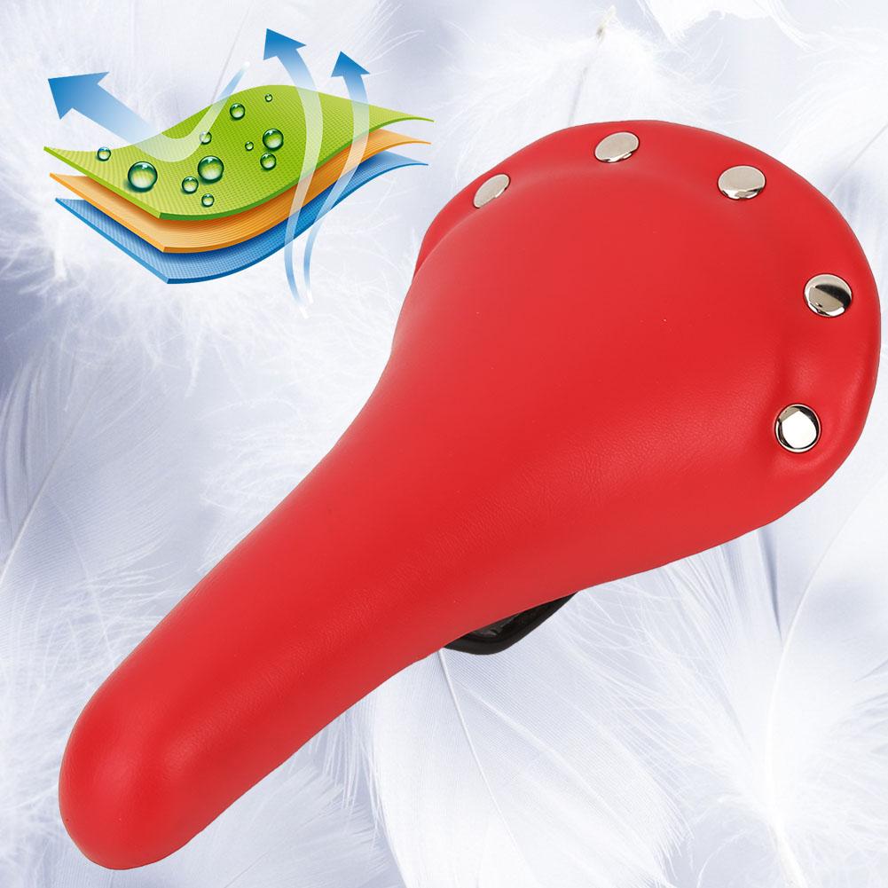 High Quality Road Bike Soft Seat Shockproof Waterproof Saddle Bicycle Accessory(Red)