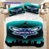 Charlotte Hornets Bold Dynamic Team Spirit Bedding(1 * duvet cover + 2 * pillowcase, without core)Soft and comfortable Bedding set